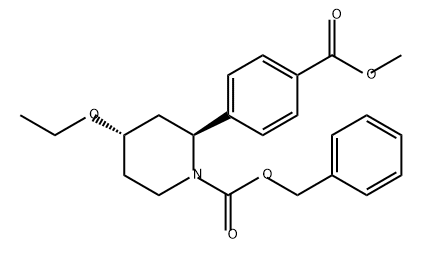 1-Piperidinecarboxylic acid, 4-ethoxy-2-[4-(methoxycarbonyl)phenyl]-, phenylmethyl ester, (2S,4S)- Struktur
