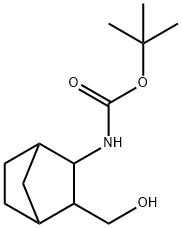 tert-butyl N-[3-(hydroxymethyl)bicyclo[2.2.1]heptan-2-yl]carbamate Struktur