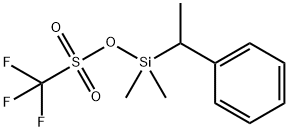 Methanesulfonic acid, 1,1,1-trifluoro-, dimethyl(1-phenylethyl)silyl ester Structure