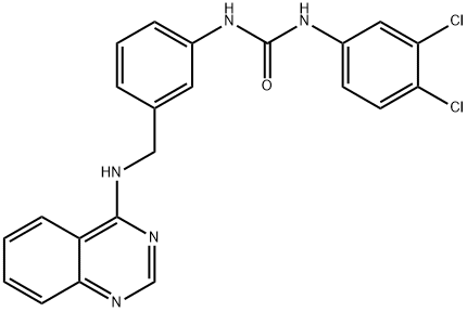 Urea, N-(3,4-dichlorophenyl)-N'-[3-[(4-quinazolinylamino)methyl]phenyl]- Struktur