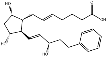 5-Heptenoic acid, 7-[(1R,2R,3R,5S)-3,5-dihydroxy-2-[(1E,3S)-3-hydroxy-5-phenyl-1-penten-1-yl]cyclopentyl]-, (5E)- Struktur