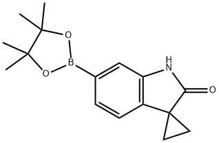 6-(4,4,5,5-Tetramethyl-1,3,2-dioxaborolan-2-yl)spiro[1H-indole-3,1'-cyclopropane]-2-one Struktur