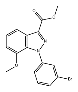 1H-Indazole-3-carboxylic acid, 1-(3-bromophenyl)-7-methoxy-, methyl ester Struktur