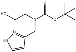 Carbamic acid, N-(2-hydroxyethyl)-N-(1H-pyrazol-3-ylmethyl)-, 1,1-dimethylethyl ester 结构式
