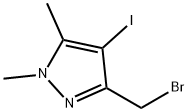 1H-Pyrazole, 3-(bromomethyl)-4-iodo-1,5-dimethyl- 结构式