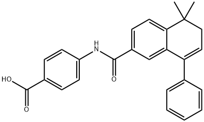 Benzoic acid, 4-[[(5,6-dihydro-5,5-dimethyl-8-phenyl-2-naphthalenyl)carbonyl]amino]- Structure
