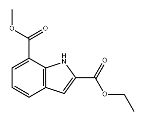 1H-Indole-2,7-dicarboxylic acid, 2-ethyl 7-methyl ester Struktur