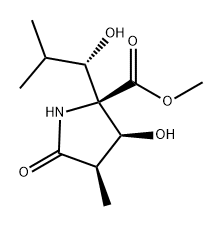 D-Proline, 3-hydroxy-2-[(1S)-1-hydroxy-2-methylpropyl]-4-methyl-5-oxo-, methyl ester, (3S,4R)-