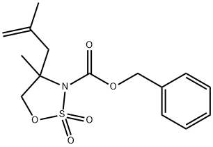4-甲基-4-(2-甲基烯丙基)-1,2,3-氧杂噻唑烷-3-甲酸苄酯-2,2-二氧化物, 1679371-04-0, 结构式