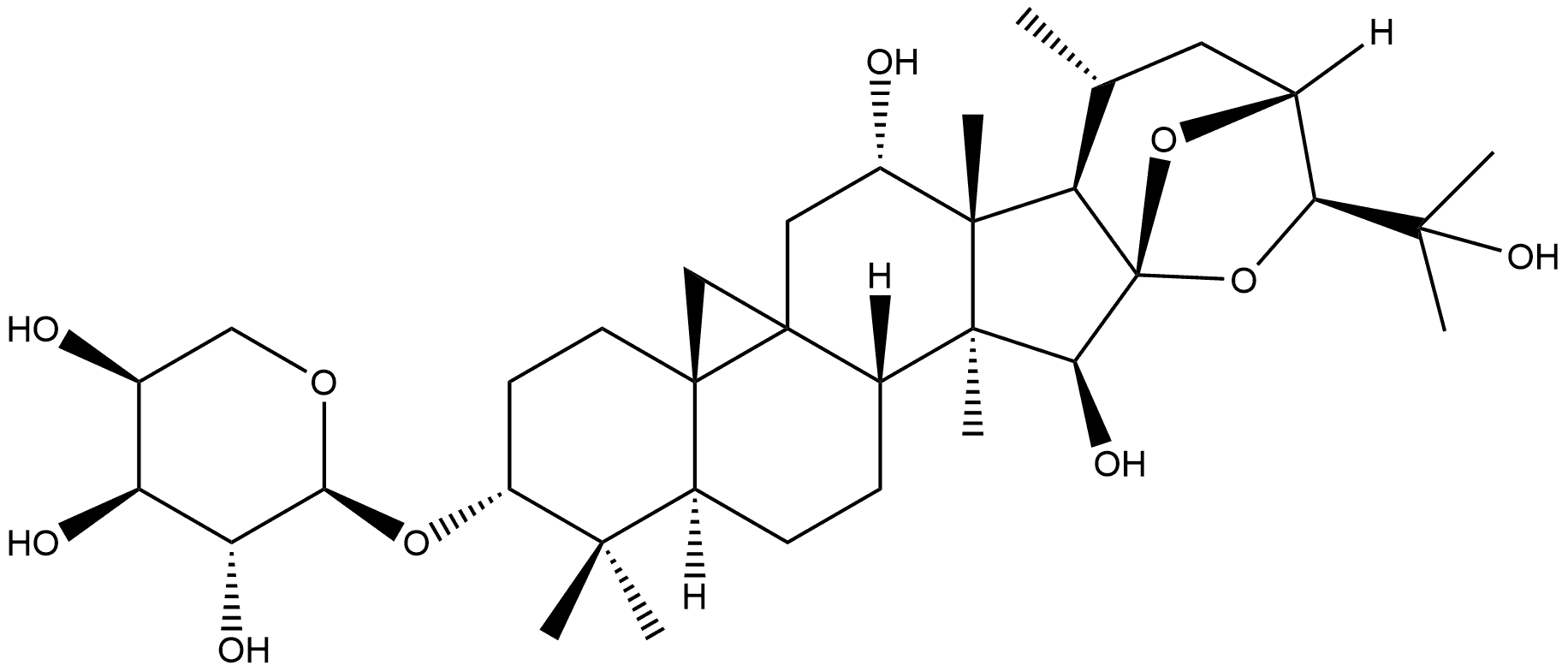 12b-hydroxycimigenol-3-O-a-L-arabinopyranoside Structure