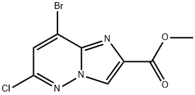 Imidazo[1,2-b]pyridazine-2-carboxylic acid, 8-bromo-6-chloro-, methyl ester 结构式