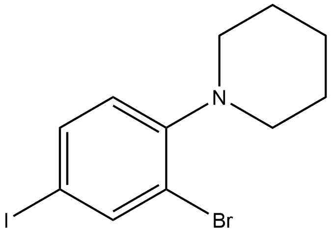 1-(2-Bromo-4-iodophenyl)piperidine Structure