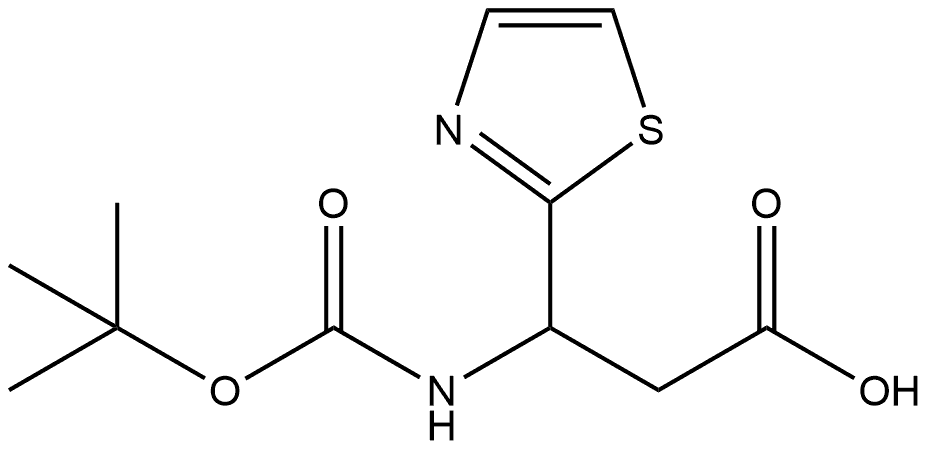 3-([(TERT-BUTOXY)CARBONYL]AMINO)-3-(1,3-THIAZOL-2-YL)PROPANOIC ACID,1696030-41-7,结构式