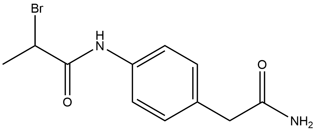 4-[(2-Bromo-1-oxopropyl)amino]benzeneacetamid Structure