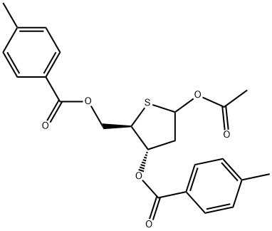 D-erythro-Pentofuranose, 2-deoxy-4-thio-, 1-acetate 3,5-bis(4-methylbenzoate) Structure