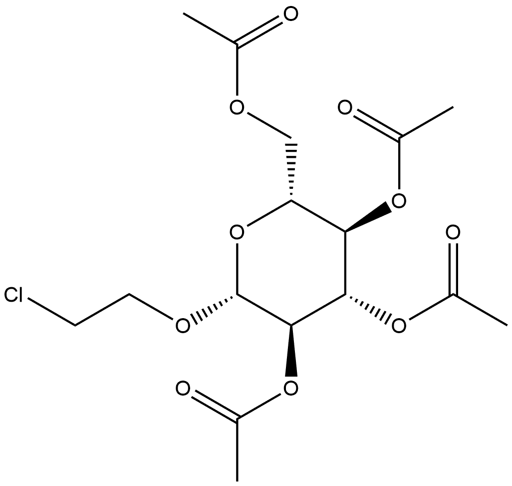 2-氯乙基2,3,4,6-四-O-乙酰基-Β-D-吡喃葡萄糖苷 结构式