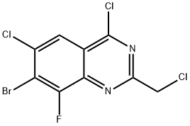 7-溴-4,6-二氯-2-(氯甲基)-8-氟喹唑啉 结构式