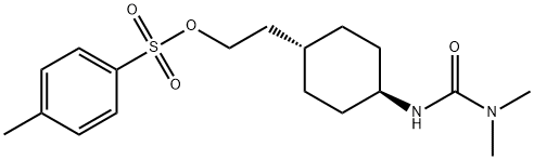 Urea, N,N-dimethyl-N'-[trans-4-[2-[[(4-methylphenyl)sulfonyl]oxy]ethyl]cyclohexyl]- Structure