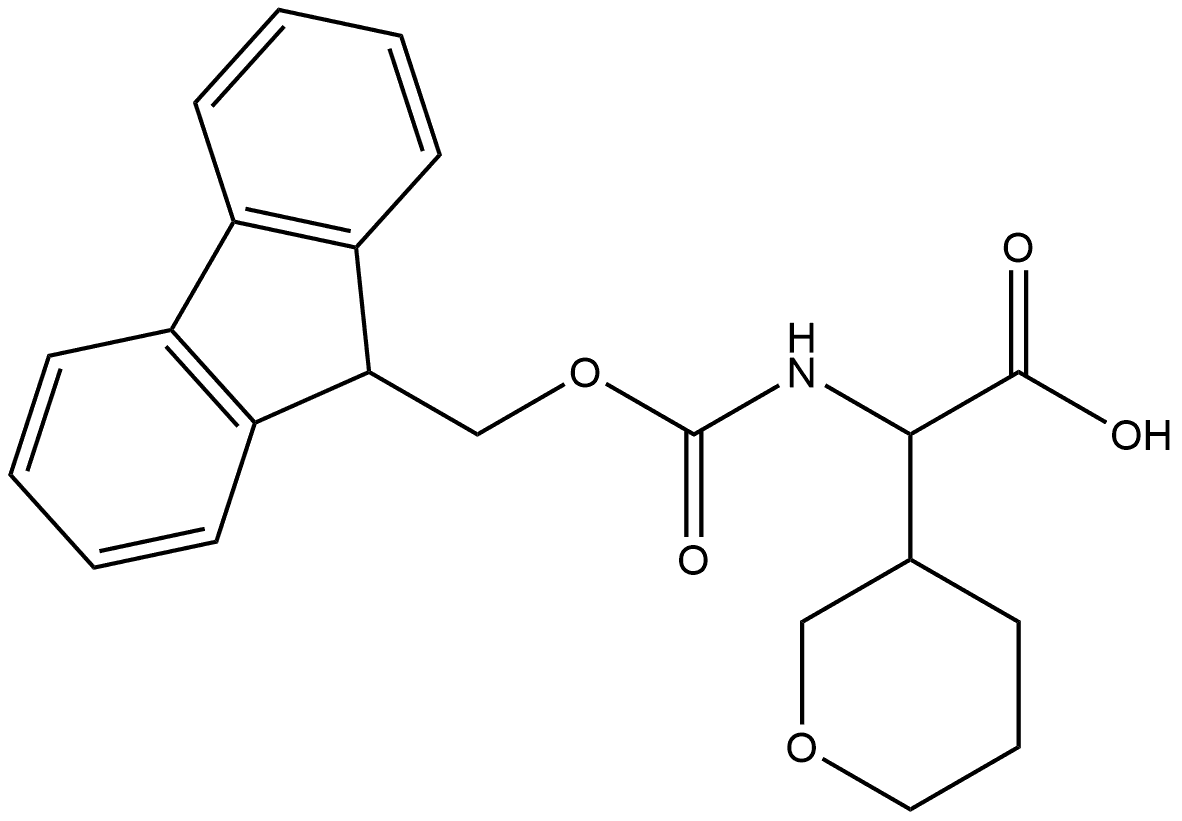 (9H-Fluoren-9-ylmethoxycarbonylamino)]-(tetrahydro-pyran-3-yl)-acetic acid Structure