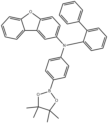 2-Dibenzofuranamine, N-[1,1'-biphenyl]-2-yl-N-[4-(4,4,5,5-tetramethyl-1,3,2-dioxaborolan-2-yl)phenyl]- 结构式