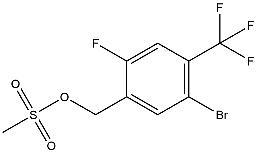Benzenemethanol, 5-bromo-2-fluoro-4-(trifluoromethyl)-, 1-methanesulfonate 结构式