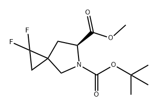 5-Azaspiro[2.4]heptane-5,6-dicarboxylic acid, 1,1-difluoro-, 5-(1,1-dimethylethyl) 6-methyl ester, (6S)- Struktur
