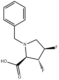(3R,4R)-3,4-Difluoro-1-(phenylmethyl)-L-proline Struktur
