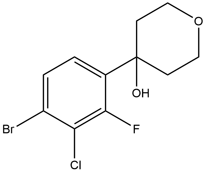 4-(4-bromo-3-chloro-2-fluorophenyl)tetrahydro-2H-pyran-4-ol Struktur