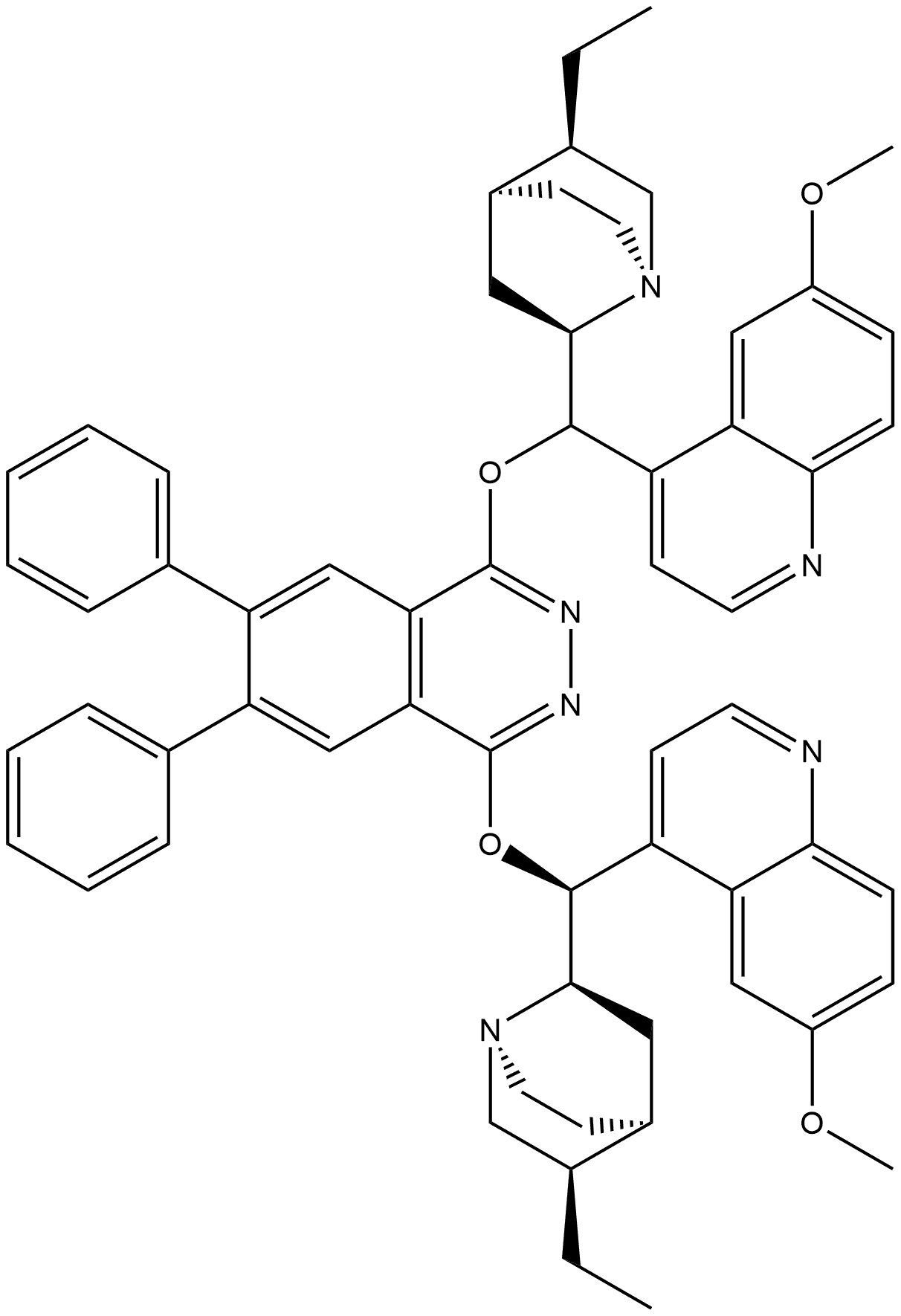 氢化奎尼定 1,4-(6,7-二苯基-2,3-二氮杂萘)二醚, 170373-50-9, 结构式