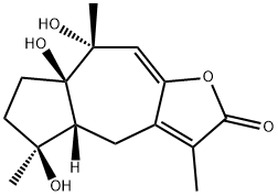 Azuleno[6,5-b]furan-2(4H)-one, 4a,5,6,7,7a,8-hexahydro-5,7a,8-trihydroxy-3,5,8-trimethyl-, (4aR,5S,7aR,8R)- Structure