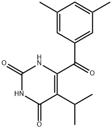 2,4(1H,3H)-Pyrimidinedione, 6-(3,5-dimethylbenzoyl)-5-(1-methylethyl)- Struktur