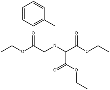 Propanedioic acid, 2-[(2-ethoxy-2-oxoethyl)(phenylmethyl)amino]-, 1,3-diethyl ester Struktur