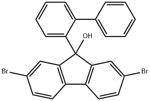 9-([1,1'-Biphenyl]-2-yl)-2,7-dibromo-9H-fluoren-9-ol Struktur