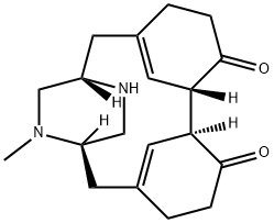 15,17-Diazatetracyclo[12.2.2.13,7.18,12]eicosa-3(20),12(19)-diene-6,9-dione, 15-methyl-, (1S,7S,8S,14S)- Struktur