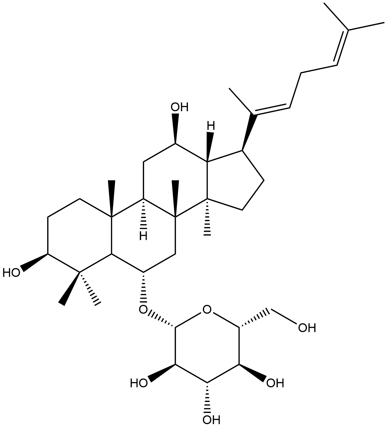 人参皂苷 RH4, 174721-08-5, 结构式