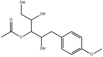 Pentitol, 1-deoxy-1-(4-methoxyphenyl)-, 3-acetate (9CI) Structure