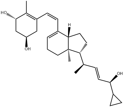 4-Cyclohexene-1,3-diol, 5-[(1Z)-2-[(1R,3aR,7aR)-1-[(1R,2E,4S)-4-cyclopropyl-4-hydroxy-1-methyl-2-buten-1-yl]-2,3,3a,6,7,7a-hexahydro-7a-methyl-1H-inden-4-yl]ethenyl]-4-methyl-, (1R,3S)- Structure