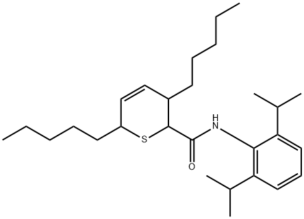 2H-Thiopyran-2-carboxamide, N-[2,6-bis(1-methylethyl)phenyl]-3,6-dihydro-3,6-dipentyl- Structure