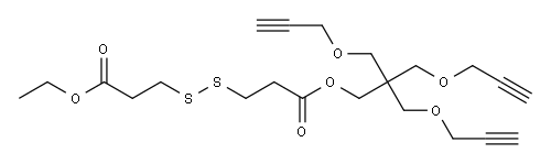 乙基3-((3-氧代-3-(3-(丙-2-炔-1-基氧基)-2,2-双((丙-2-炔-1-基氧基)甲基)丙氧基)丙基)二硫)丙酸 结构式