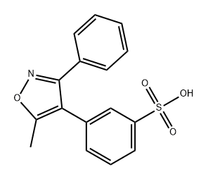 Benzenesulfonic acid, 3-(5-methyl-3-phenyl-4-isoxazolyl)- Struktur