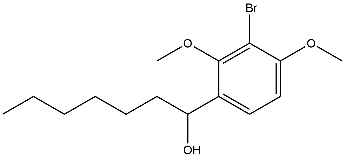 3-Bromo-α-hexyl-2,4-dimethoxybenzenemethanol Structure