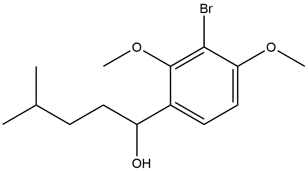 3-Bromo-2,4-dimethoxy-α-(3-methylbutyl)benzenemethanol 结构式