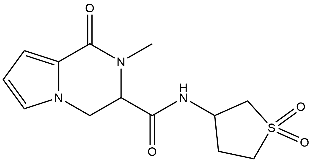 1,2,3,4-Tetrahydro-2-methyl-1-oxo-N-(tetrahydro-1,1-dioxido-3-thienyl)pyrrolo[1,2-a]pyrazine-3-carboxamide Structure