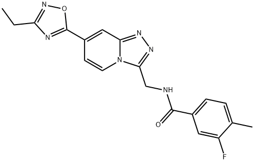 N-{[7-(3-Ethyl-1,2,4-oxadiazol-5-yl)[1,2,4]triazolo[4,3-a]pyridin-3-yl]methyl}-3-fluoro-4-methylbenzamide,1775457-71-0,结构式