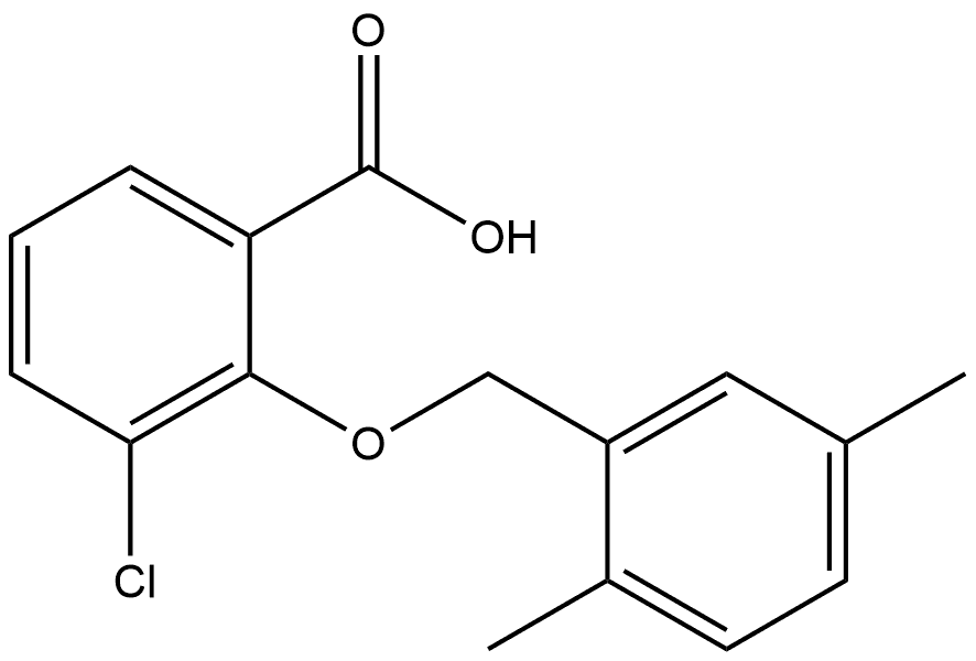 3-Chloro-2-[(2,5-dimethylphenyl)methoxy]benzoic acid 结构式
