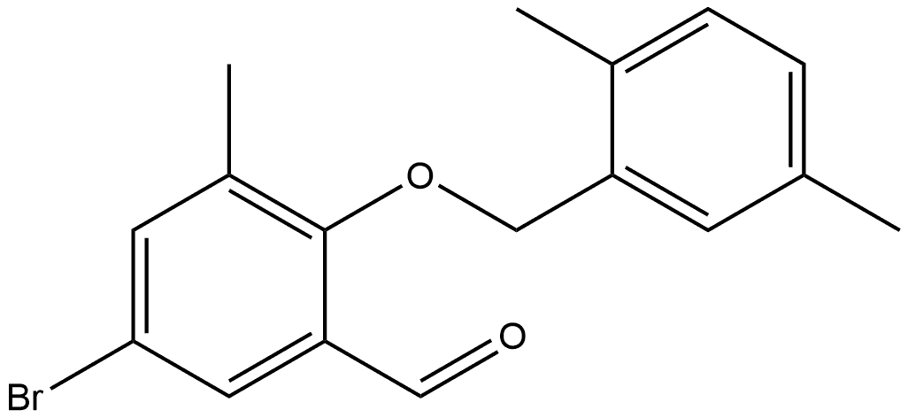 5-Bromo-2-[(2,5-dimethylphenyl)methoxy]-3-methylbenzaldehyde 结构式