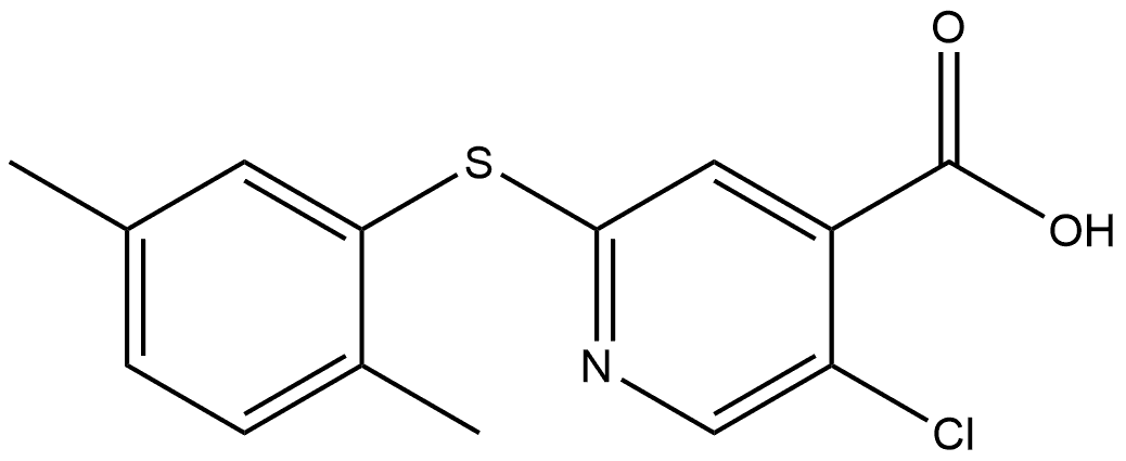 5-Chloro-2-[(2,5-dimethylphenyl)thio]-4-pyridinecarboxylic acid Structure