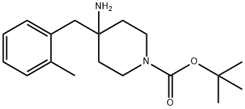 4-氨基-4-(2-甲基苄基)哌啶-1-羧酸叔丁酯,177990-58-8,结构式