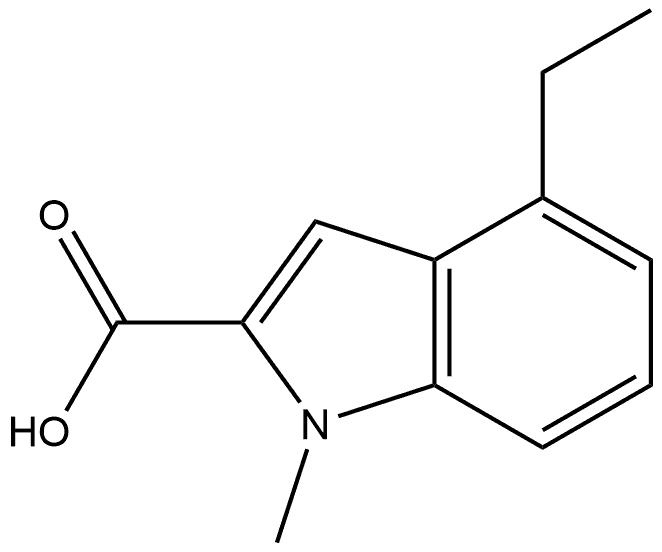 4-乙基-1-甲基吲哚-2-甲酸,1780103-20-9,结构式