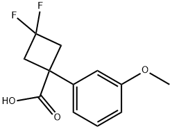 Cyclobutanecarboxylic acid, 3,3-difluoro-1-(3-methoxyphenyl)- Structure